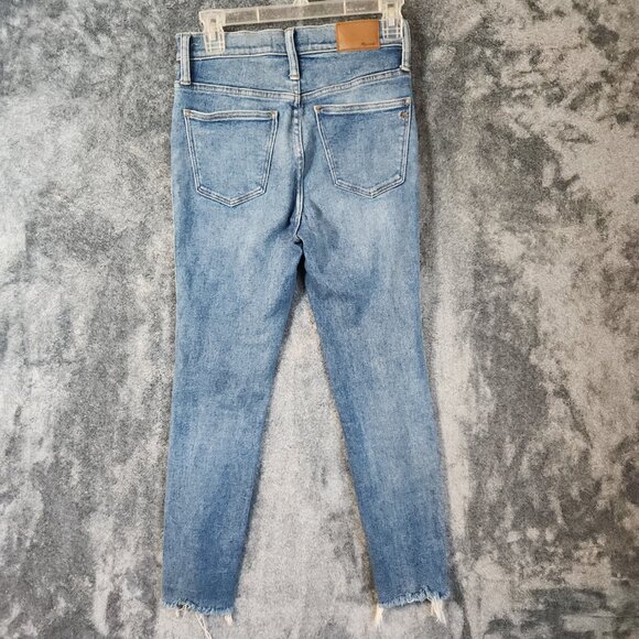 Madewell Medium Wash 10" High-Rise Skinny Blue Jeans Button Fly Size 27 x 26 EUC - Picture 10 of 11
